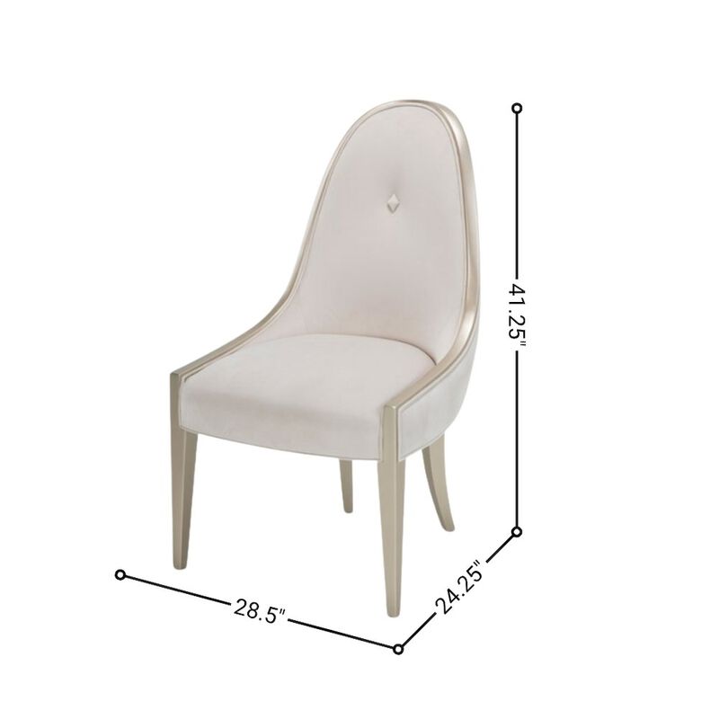 Velvet Upholstered Dining Chair for Dining Table in Beige Finish image number 9