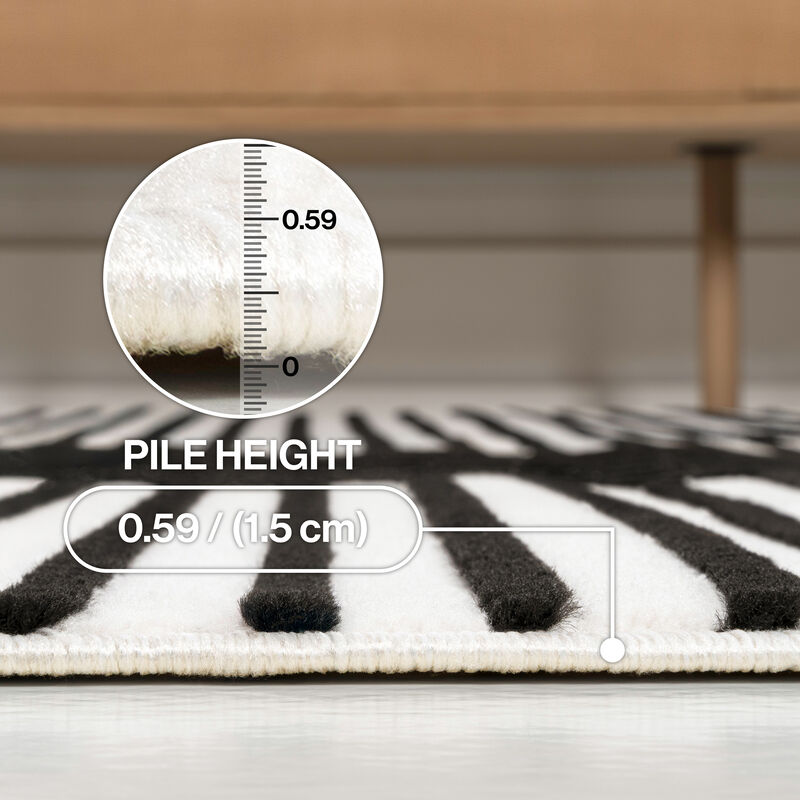 Anders MidCentury Modern Arch Stripe Two-Tone High-Low Indoor Area Rug