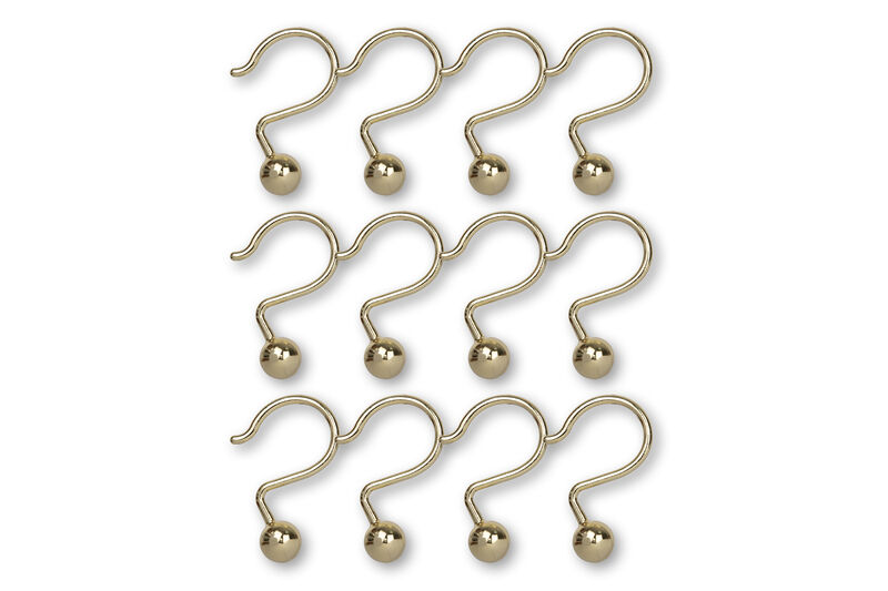 Metal Shower Curtain Hooks, Set of 12 image number 4