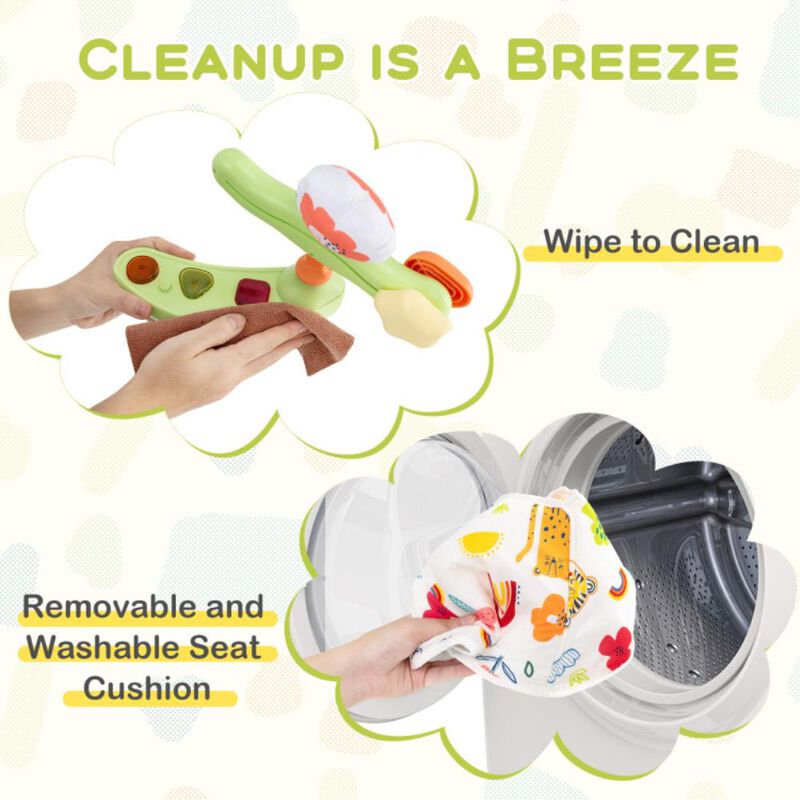 Hivvago Baby Activity Center Height Adjustable Baby Bouncing Saucer with Interactive Toys