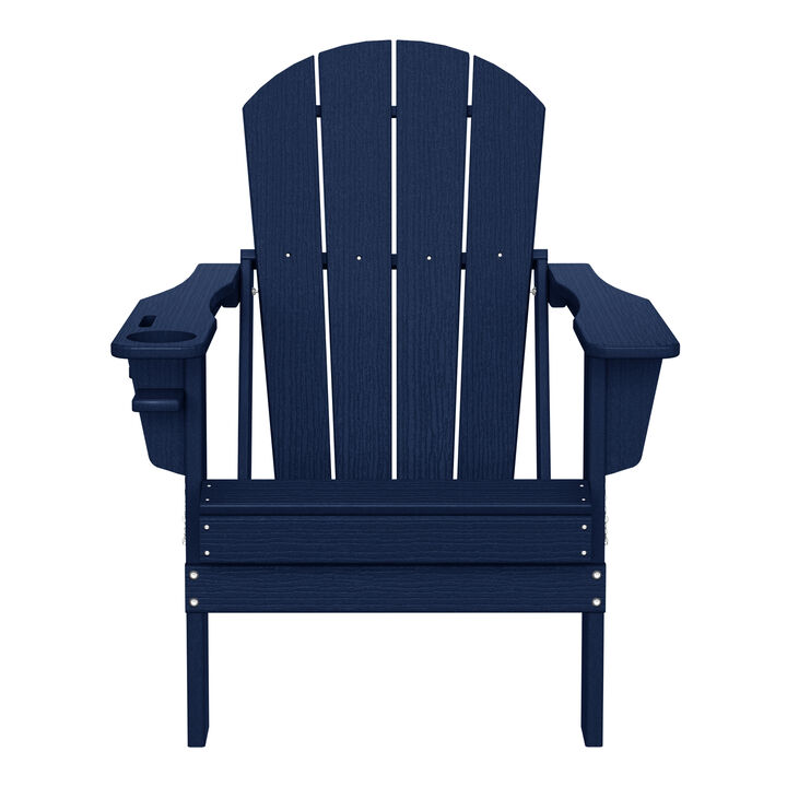 WestinTrends Outdoor Patio HDPE Resin Adirondack Chair With Cup Holder and Phone Holder