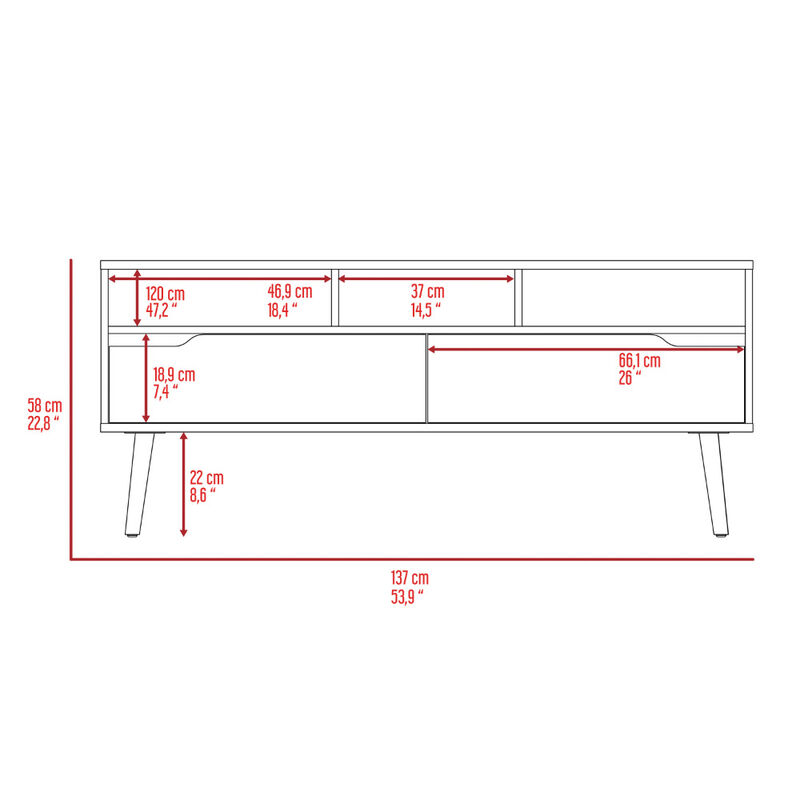 Frufgi Open Shelves Tv Stand image number 2