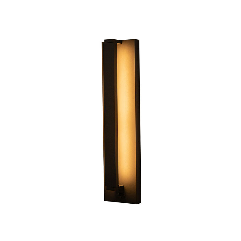 H20" Modern Motion Sensor Outdoor Wall Light 23W Integrated LED Wall Sconce in Matte Black Iron Large Exterior Light Fixture for Porch Garage Patio image number 0
