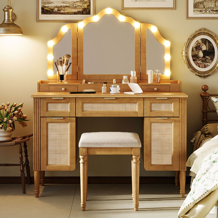 Merax Bohemian Hollywood LED Makeup Vanity Table