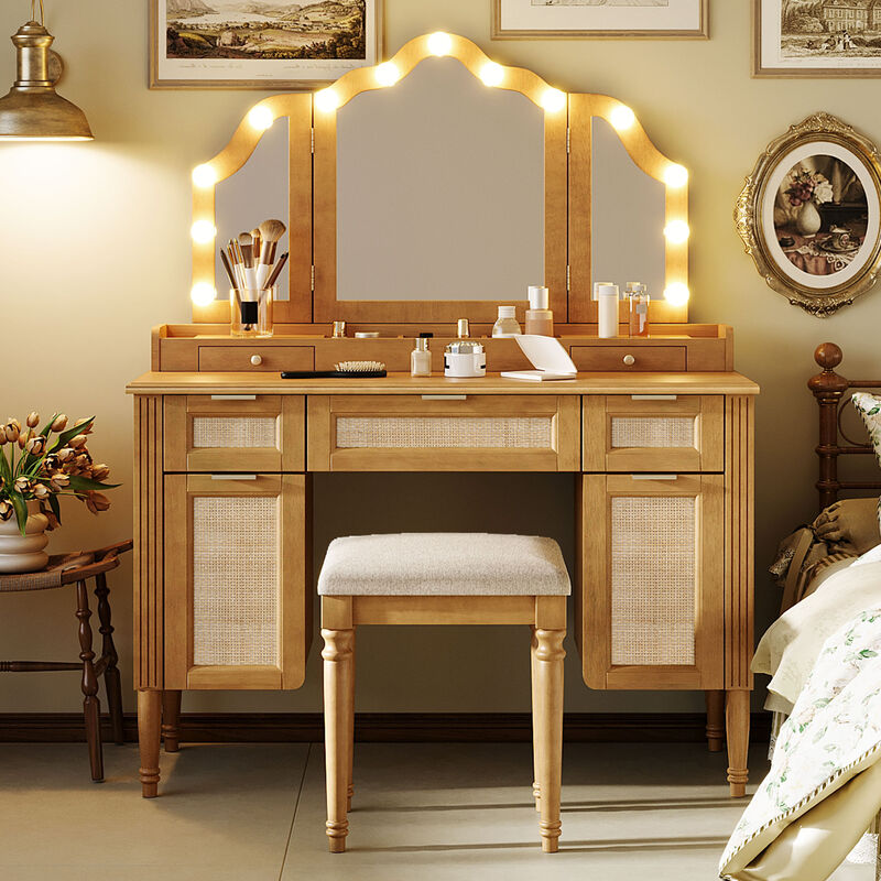 Merax Bohemian Hollywood LED Makeup Vanity Table image number 1