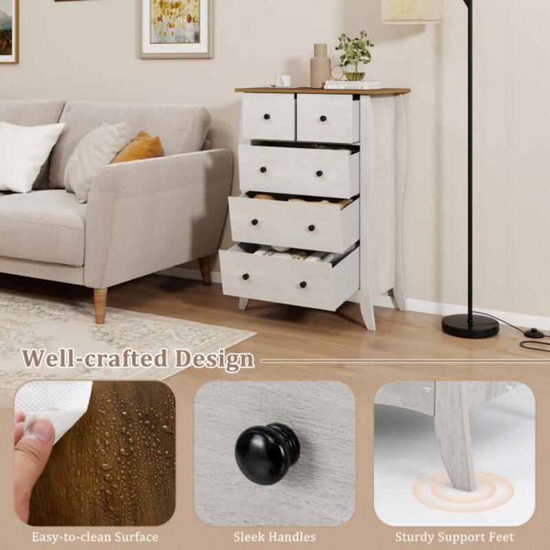 Hivvago Closet Storage Organizer with 5 Folding Fabric Drawers and Anti-tipping Kit