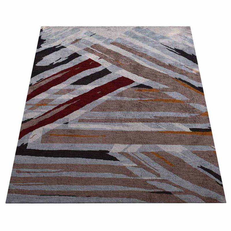Rugsotic Carpets Hand Knotted Silk Size Area Rug Abstract Size NS1232 image number 2