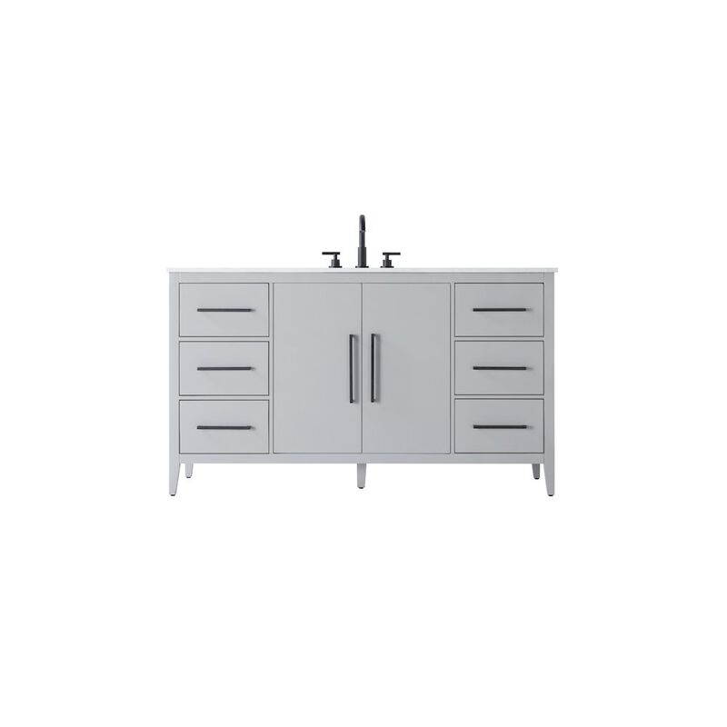 Elegant Kitchen and Bath 60 Inch Single Bathroom Vanity In Grey