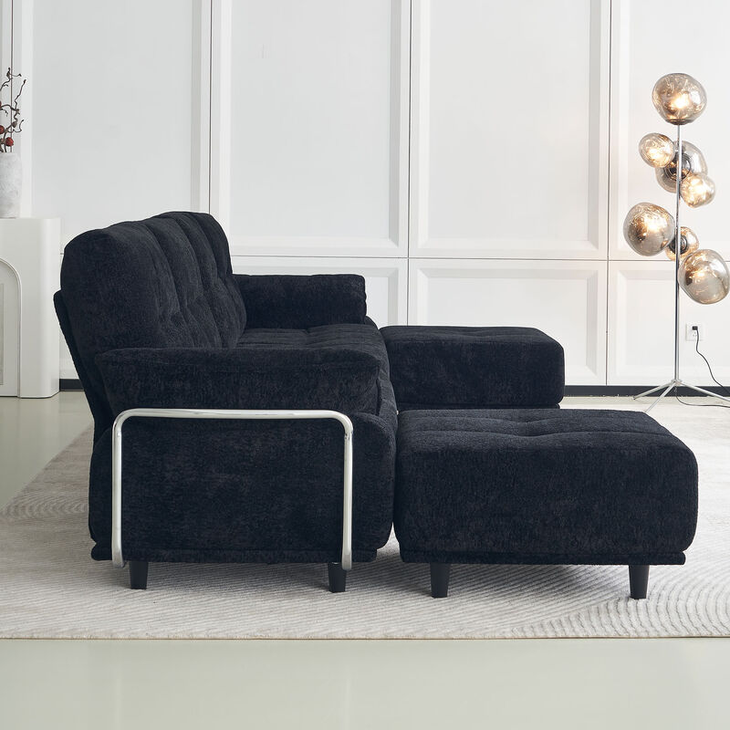Vindhu 141.73'' Chenille Upholstery Material Modular Sofa image number 3