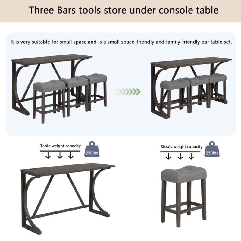 Bunkja Farmhouse Counter‑Height Bar Dining Set image number 7