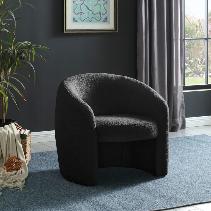 Meridian Furniture Acadia Black Boucle Fabric Accent Chair
