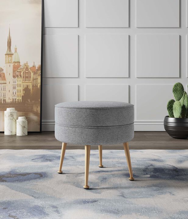 Bailey Gray and Gold Ottoman