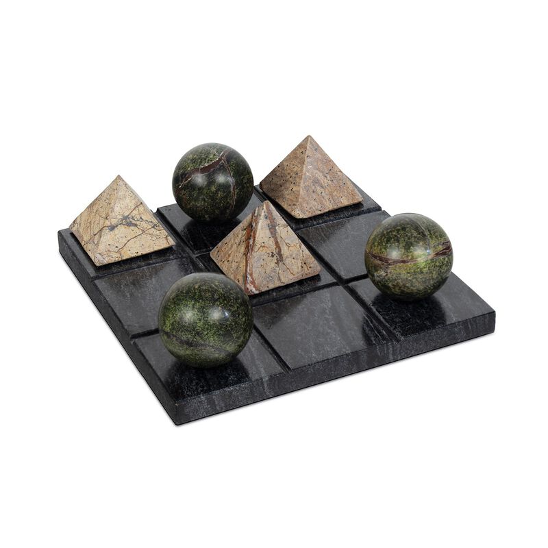 Tic Tac Toe Marble Board Black