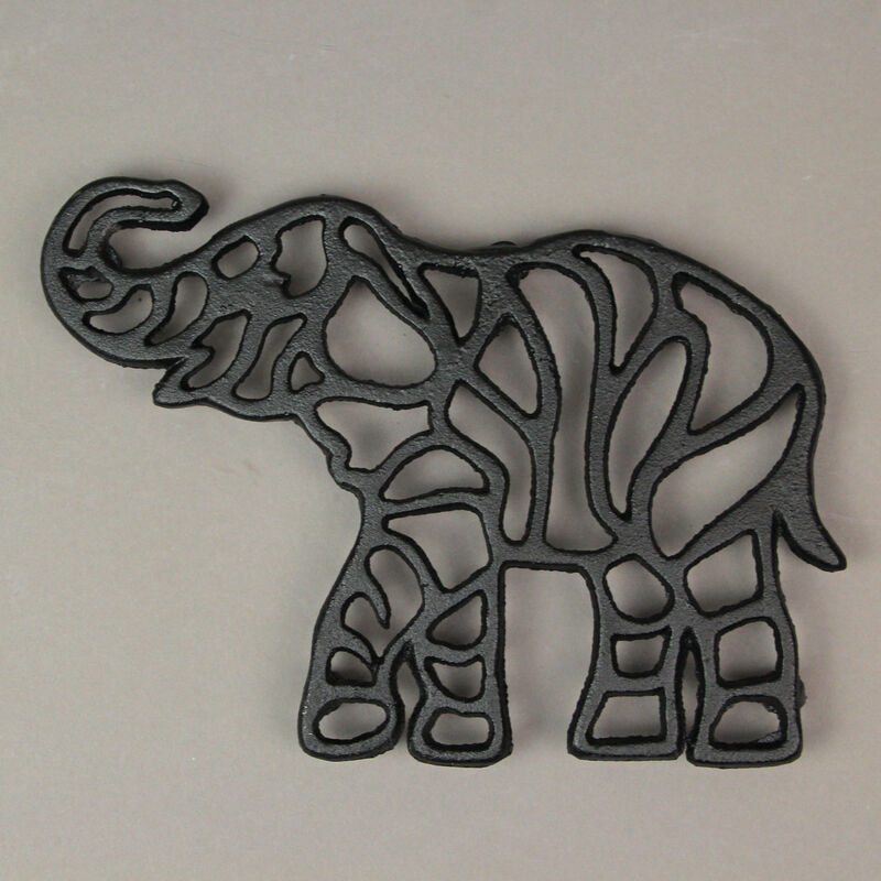 Set of 3 Black Cast Iron Safari Animal Kitchen Decor Trivets Wall Hanging Art image number 5