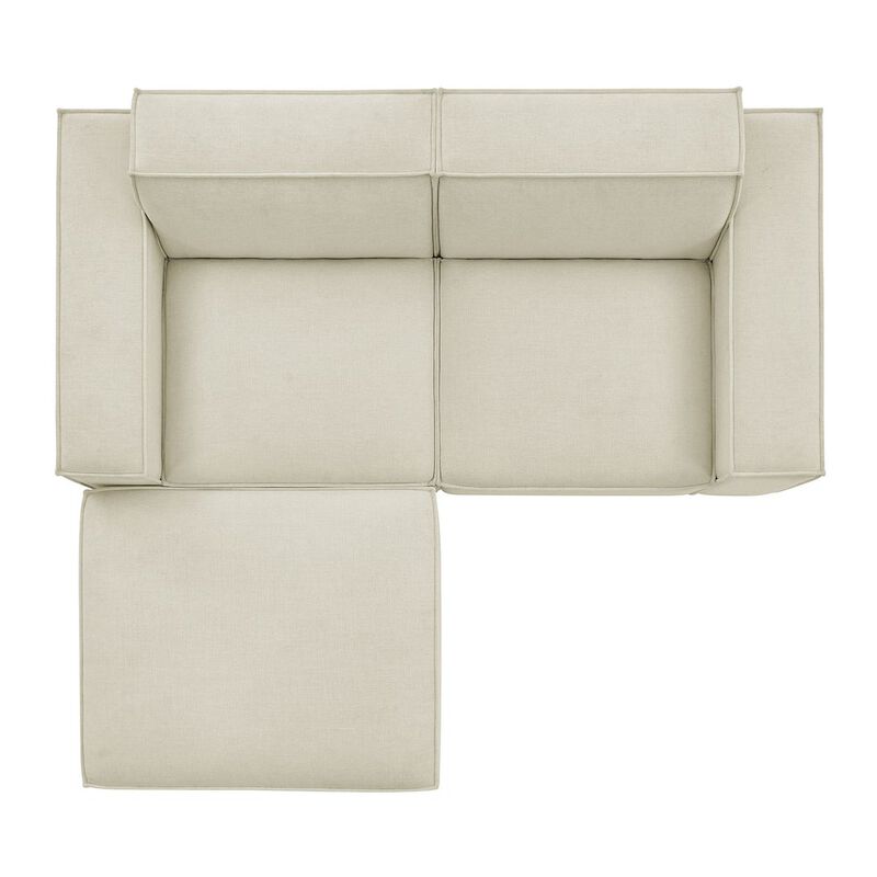 Restore 3-Piece Performance Fabric Upholstered Modular Loveseat with Ottoman image number 7