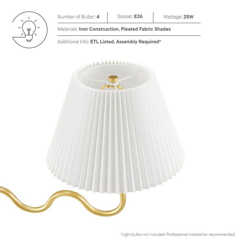 Wave Squiggle 4-Arm Pendant Light image number 2