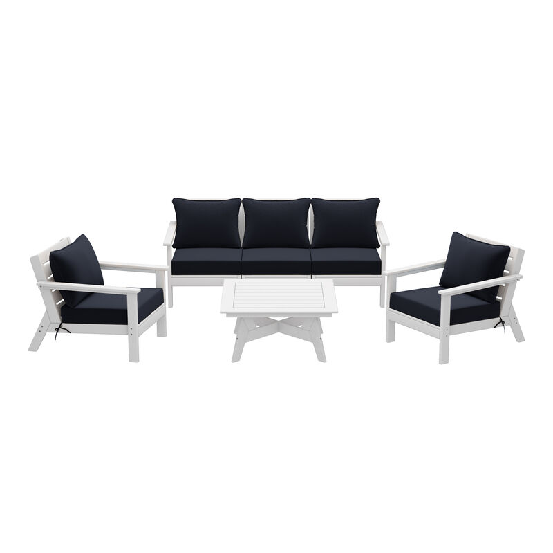 WestinTrends Outdoor 6-Piece Modular Sectional Patio Furniture Sofa Set