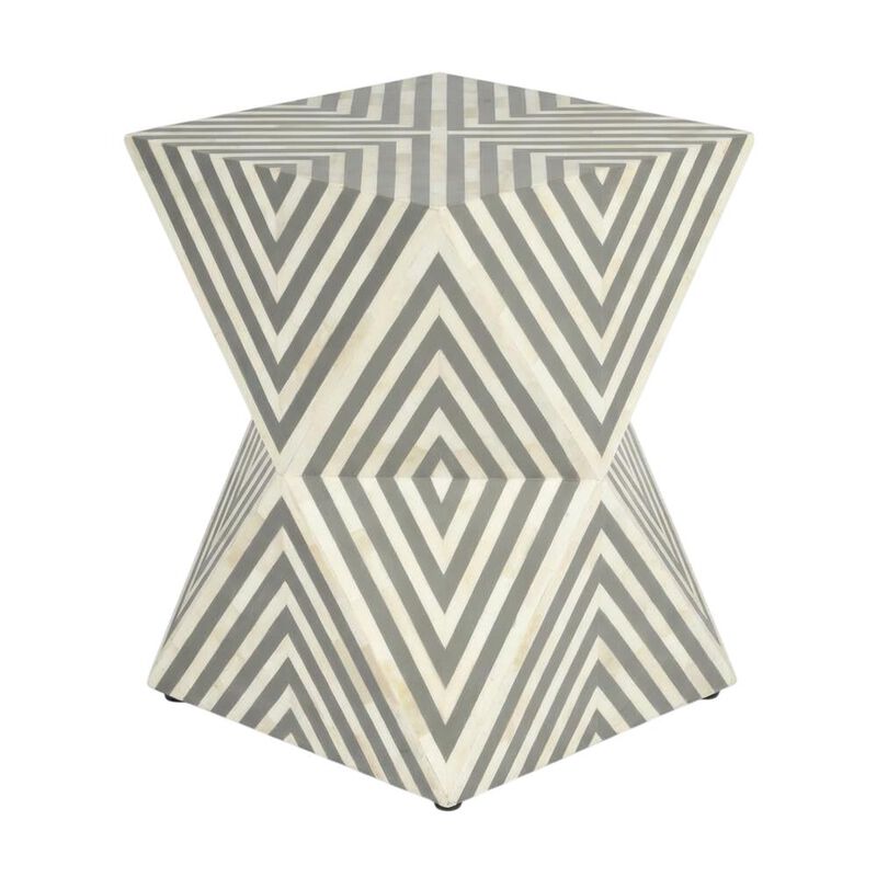 Butler Specialty Anais and Grey Bone Inlay Side Table, Gray and White image number 0
