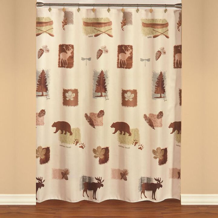 Saturday Knight Ltd Natures Trail High Quality Easily Fit And Ultra Durable Everyday Use Shower Curtain - 70X72", Natural