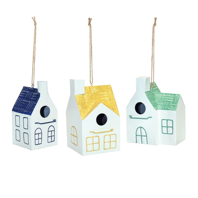 Set of 3 Decorative Bird Houses for Garden, Yard, and Outdoor Birdwatching D&eacute;cor