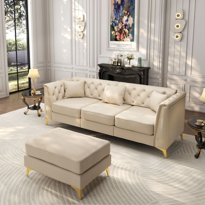 Wotvo 81.5" 3-Seater Modular Chesterfield Sofa