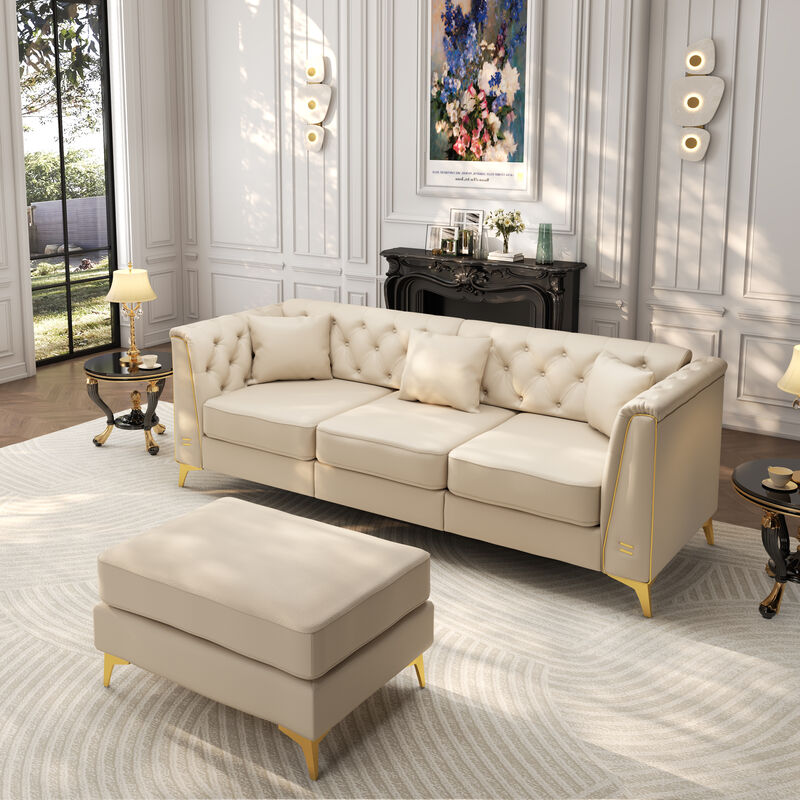 Wotvo 81.5" 3-Seater Modular Chesterfield Sofa image number 1