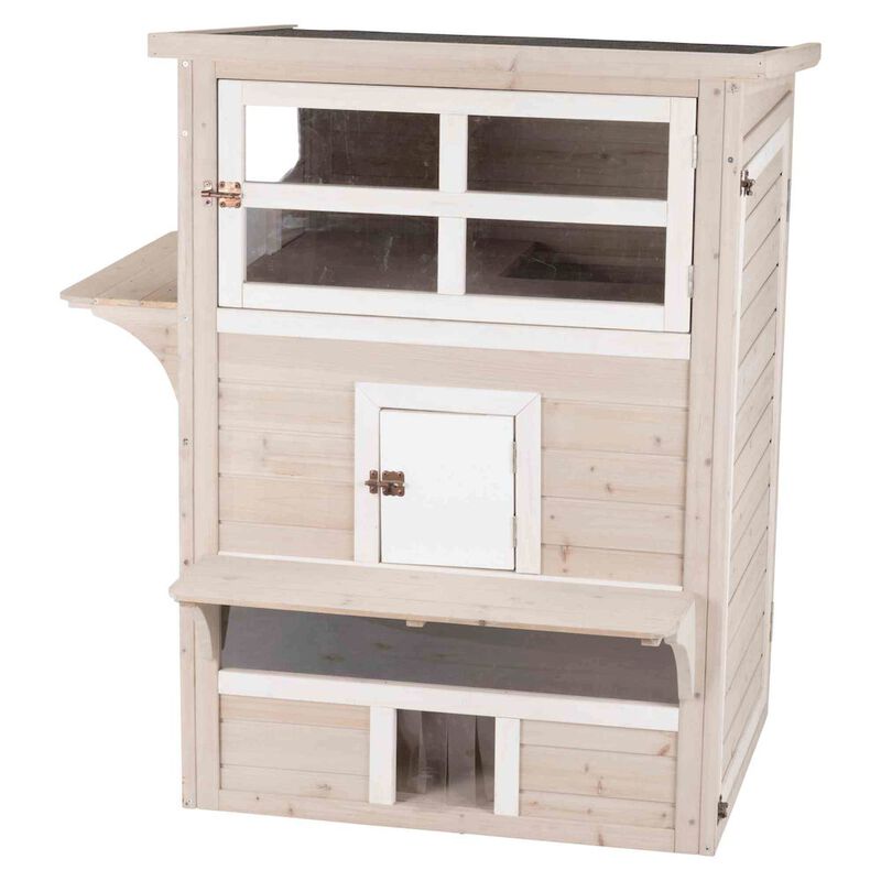 TRIXIE Outdoor 3-Story Cat House, Weatherproof Cat Shelter, Escape Doors and Windows image number 0