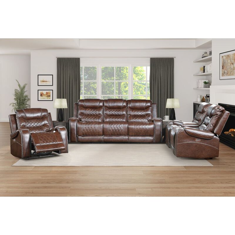 Lexicon Putnam Faux Leather Power Reclining Chair In Brown