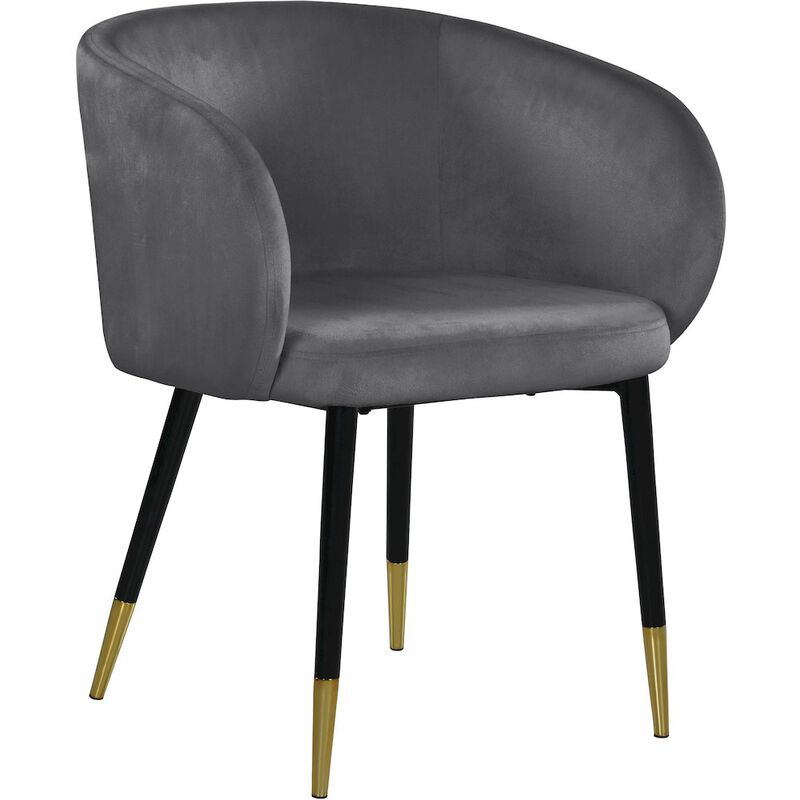 Meridian Furniture Louise Grey Velvet Dining Chair