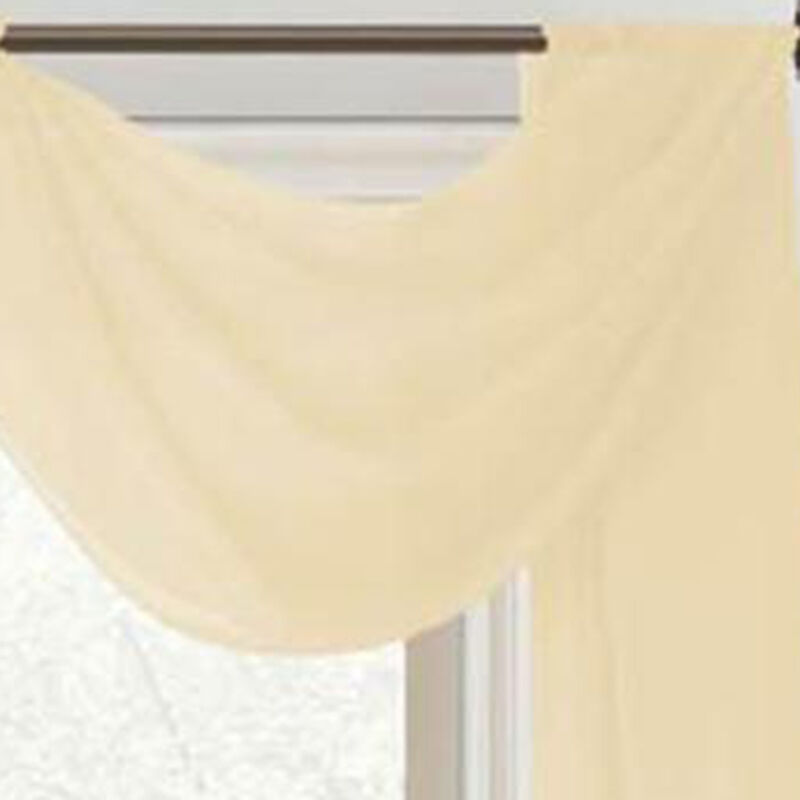Celine Sheer 55 x 216 in. Sheer Curtain Scarf Valance Beige
