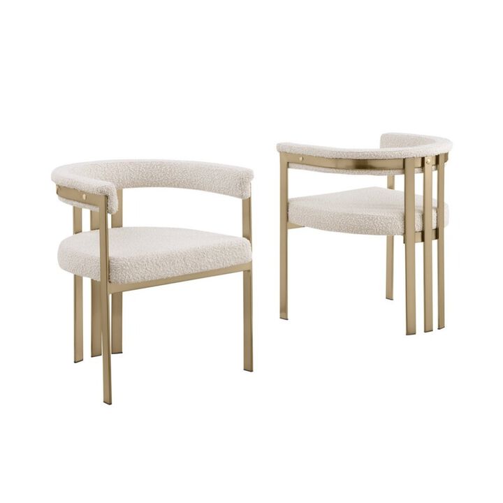 Best Quality Furniture Glam Gatsby Cream Side Chairs- Set Of 2