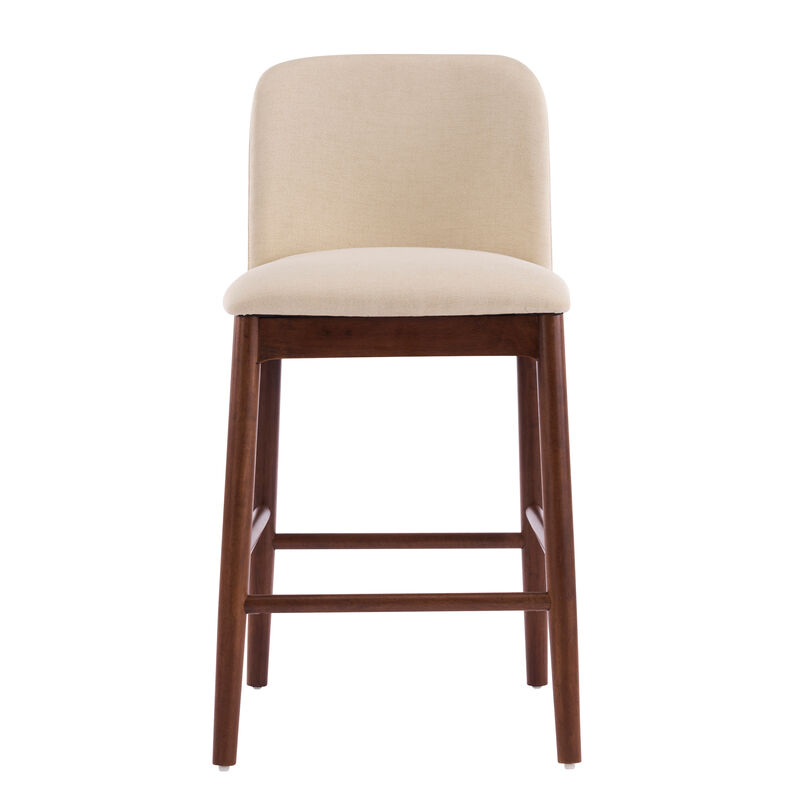 Christopher Knight Home Iven Modern Rubberwood Upholstered Counter Stools (Set of 2) image number 6