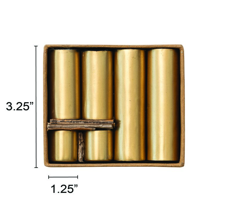 6-Piece Round Metal Magnetic Taper Holders, Gold image number 1