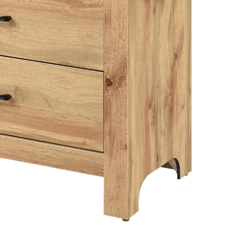 Eby Tall Dresser Chest, 5 Drawers, Black Nickel Handles, Natural Brown image number 5