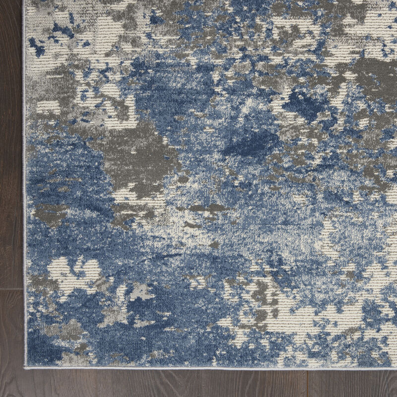 Rustic Textures RUS08 Gray/Blue 5'3" x 7'3" Rug image number 3
