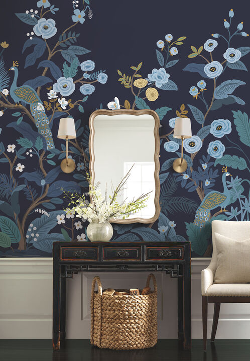 Peacock Navy Wall Mural