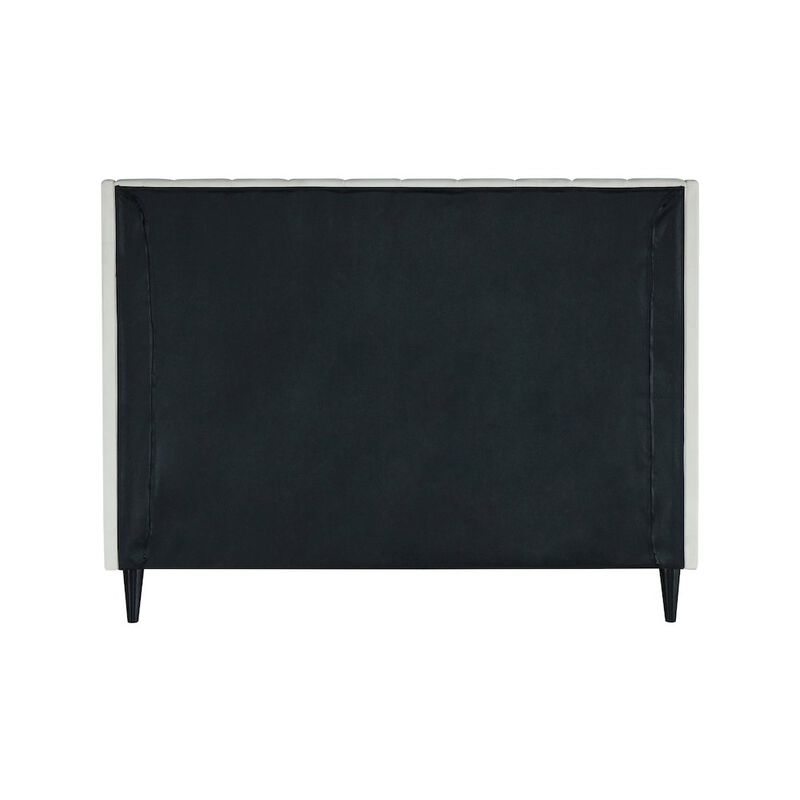 Meridian Furniture Eva Cream Velvet Queen Bed