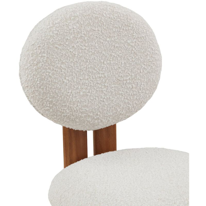 Meridian Furniture Napa Cream Boucle Fabric Dining Chair, Set of 2