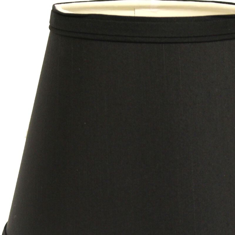 Hivvago 12" Black with White Hardback Empire Slanted Slanted Shantung Lampshade