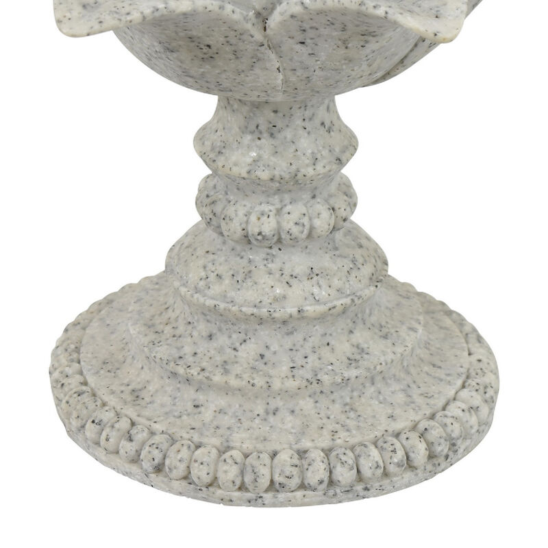 Tabletop D&eacute;cor Candle Holder, Lotus Leaf Sculptural, Speckled Gray, 10 Inch image number 6