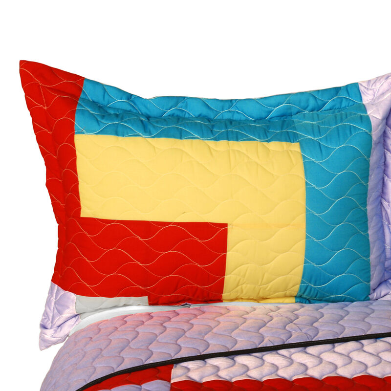 Vermicelli Quilted Patchwork Bedding Set Queen Size Second Space Design image number 4