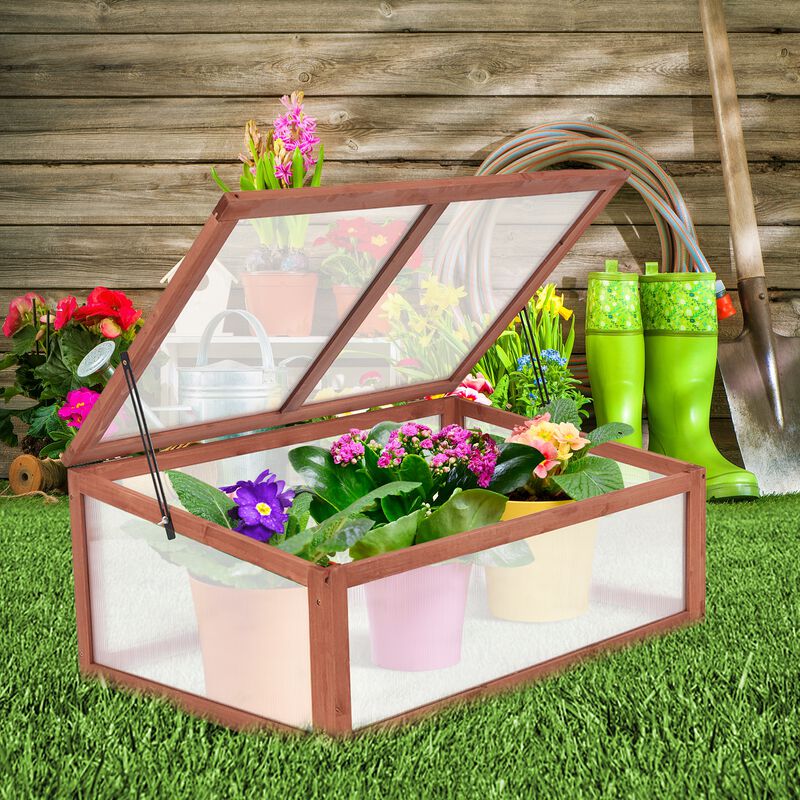 Outdoor Indoor Garden Portable Wooden Greenhouse image number 1
