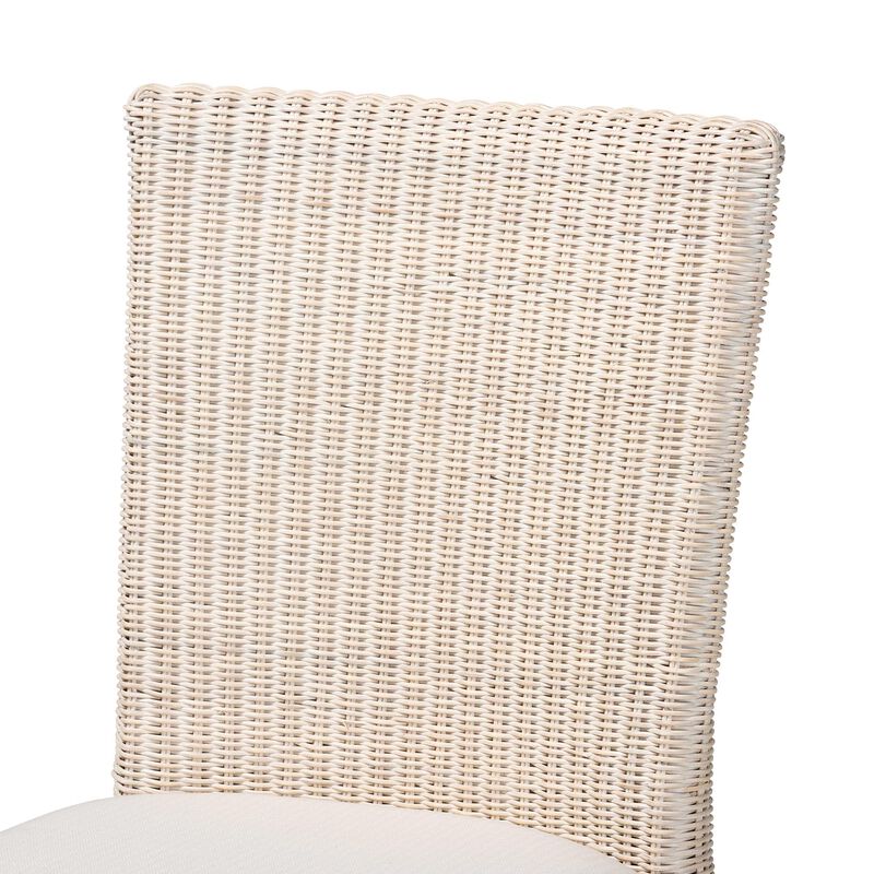 bali & pari Sara Natural Rattan 2-Piece Dining Chair Set - Handwoven Wicker Accent Chair with Scalloped Skirt Base and Tall Backrest image number 3