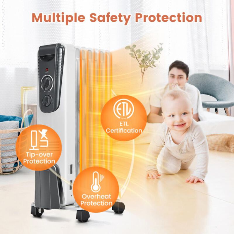 Hivvago 1500W Electric Space Heater with Adjustable Thermostat