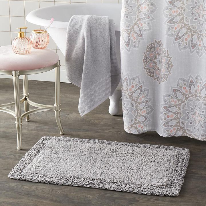 SKL Home Saturday Knight Ltd Rosario Soft And Absorbent Decorating Style Tufted Fabric Bathroom Rug - 20x30", Gray
