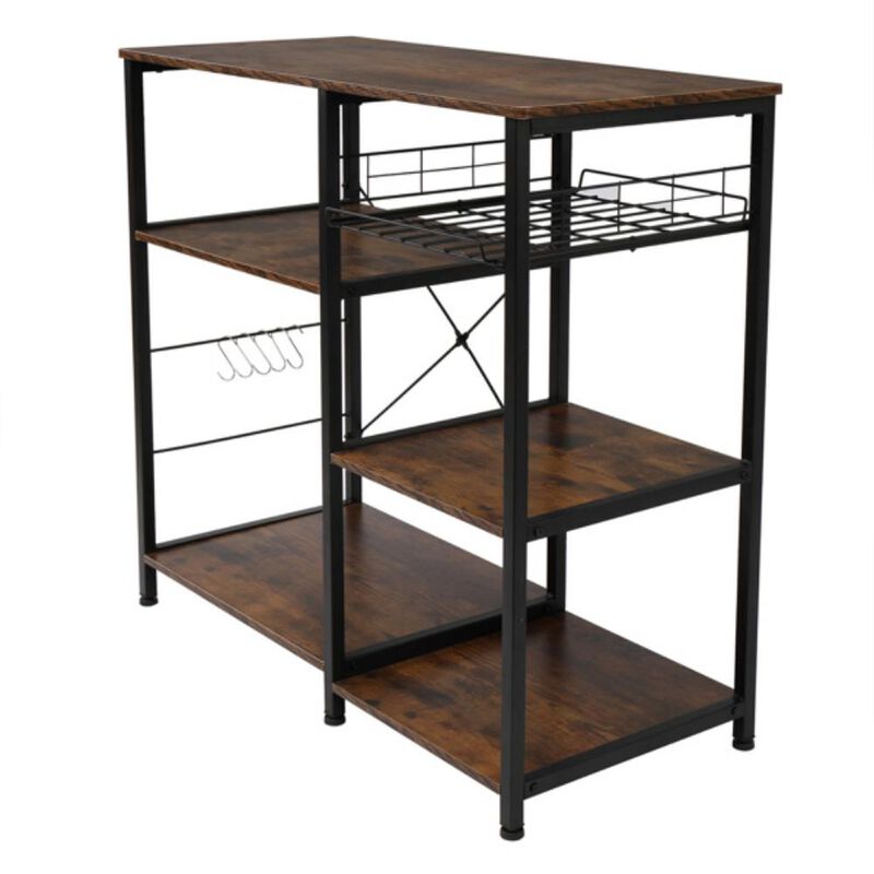 3-Tier Industrial Kitchen Bakers Rack Utility Space-Saving Storage for Kitchen Organization and Style image number 3