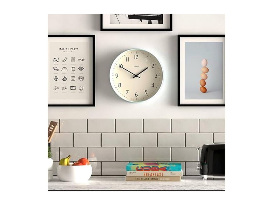 Studio Style Pale Blue Versatile Wall Clock 12 Inch Easy Read Modern