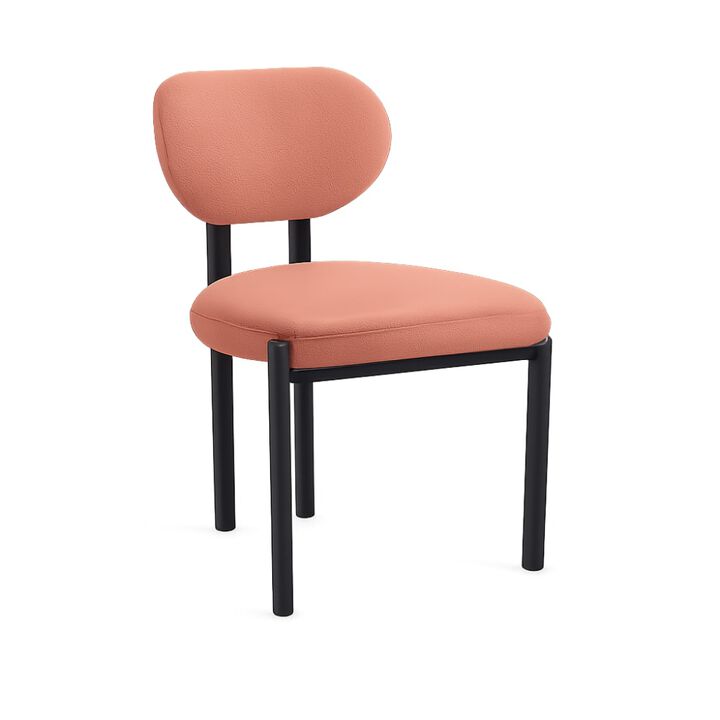 GOODSILO Mid-Century Upholstered Dining Chairs Set of 2, Ergonomic Curved Backrest Seating for Kitchen and Dining Room Spaces