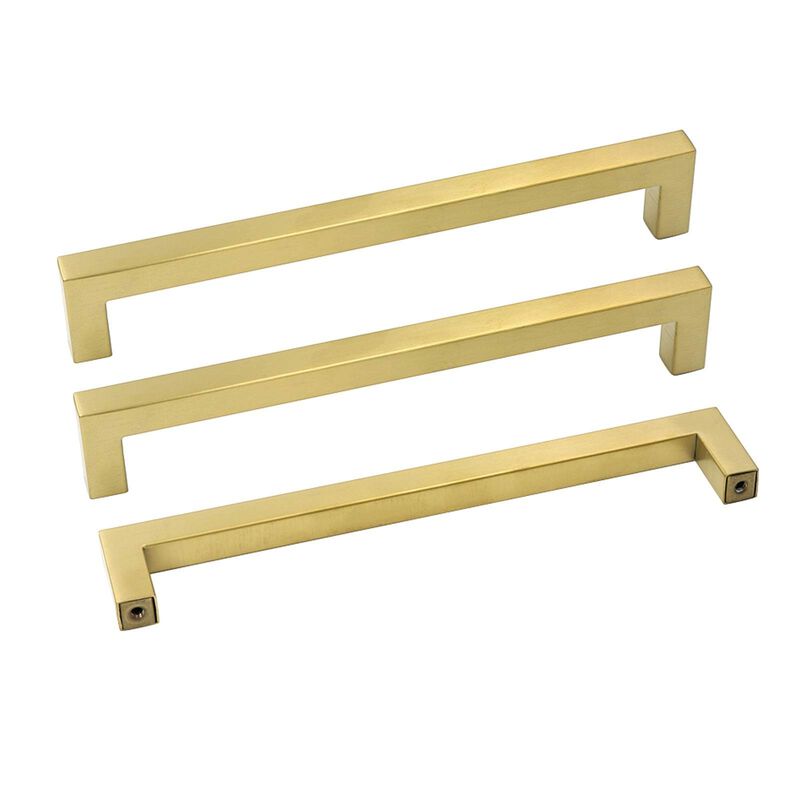 goldenwarm Brass Cabinet Pulls Brushed Gold Cabinet Hardware - LSJ12GD204 Kitchen Drawer Pulls Handles for Dresser Drawers Desk