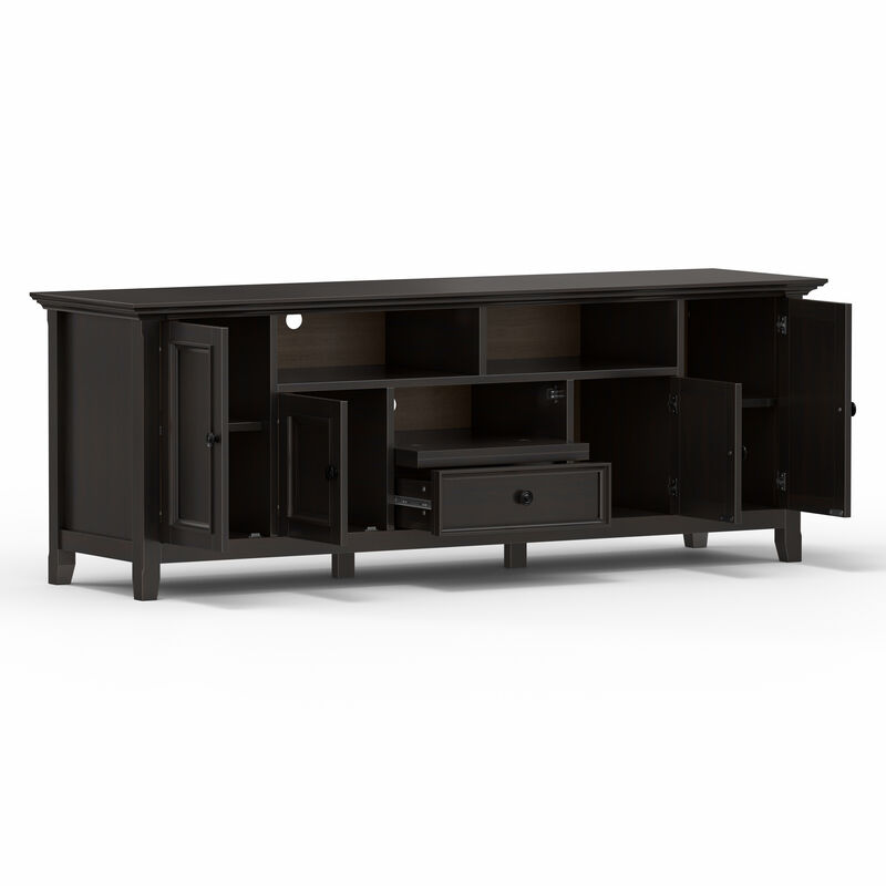 Amherst 72 inch Wide Solid Wood Transitional TV Stand in Hickory Brown image number 4